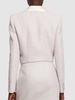 Sequined tweed cropped jacket w/ collar