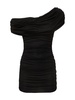 Draped jersey sablé dress