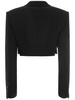 Wool blend cropped tuxedo jacket