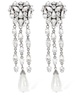 Crystal heart earrings w/ fringes