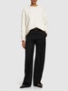 Wool & mohair high waist wide pants