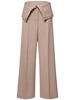 Wool blend crepe wide pants