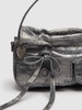 Micro Multipocket laminated suede bag