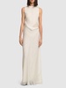 Leah asymmetric satin long dress