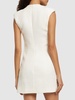 Sleeveless tweed v neck mini dress