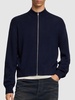 Logo vintage wool blend zip sweater