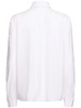 Flower embroidered stretch cotton shirt