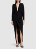 Draped lurex jersey long dress