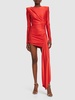 Draped viscose jersey mini dress