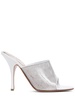 105mm PVC & lamé mule sandals