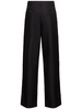 Pleated silk straight pants