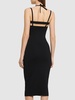 Stretch knit viscose midi dress