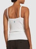 Cotton pointelle straight neck tank top