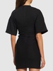 Drop shoulder cotton blend mini dress