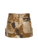 Belted denim mini cargo skirt