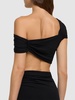 Draped crepe jersey crop top