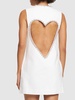 Crystal heart crepe mini dress