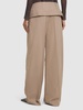 Wool blend crepe wide pants