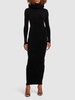 Viscose blend jersey hooded long dress