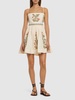 Sapucai flowers linen mini dress