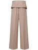 Wool blend crepe wide pants