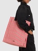 Striped canvas shopping bag