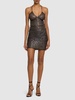 Livia draped sequined mesh mini skirt