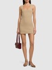 Chunky knit cotton blend mini dress