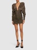Draped lurex jersey mini dress