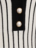 Pinstriped knit v-neck mini dress