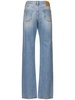 Glossy coated denim straight jeans