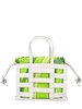 Mini Cage leather & silk bag