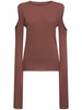 Long sleeve wool knit top w/cutouts
