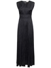 Delia pleated satin long gown