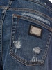 Distressed denim straight jeans