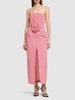 Flocked polka dot silk georgette dress