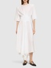 Cotton poplin s/s flared midi dress