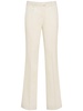 Mid rise crepe straight pants
