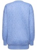 Knitted mohair long cardigan w/ crystals