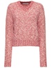 Chunky mélange wool blend knit sweater