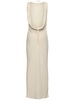 Draped cowl midi dress