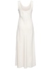 Fluid linen blend twill long dress