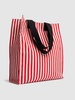 Striped canvas shopping bag