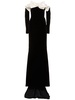 Off-shoulder velvet maxi dress