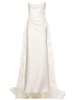 Galaxy satin cape corset bridal gown