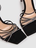 105mm Suede & crystal sandals