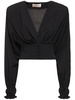 Gathered crepe crop top