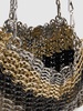 Metallic disc shoulder bag