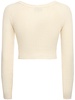 Cotton blend knit crop cardigan