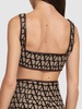 Logo jacquard canvas crop top